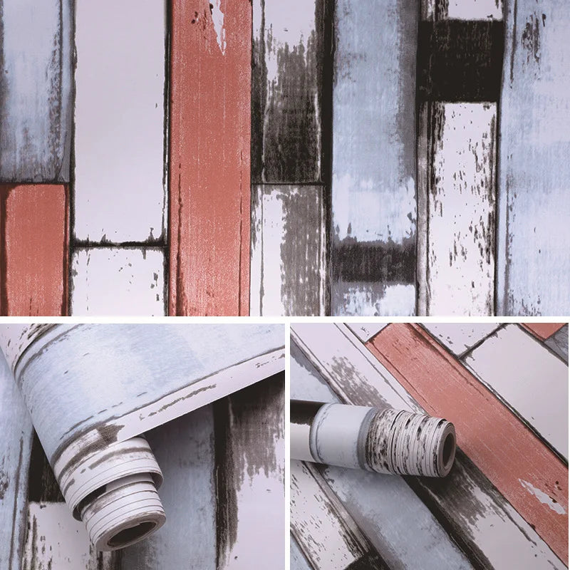 Self-Adhesive Wood Wallpaper White PVC Waterproof Decorative Film Kitchen Cabinet Bedroom Wardrobe Furniture Renovation Stickers